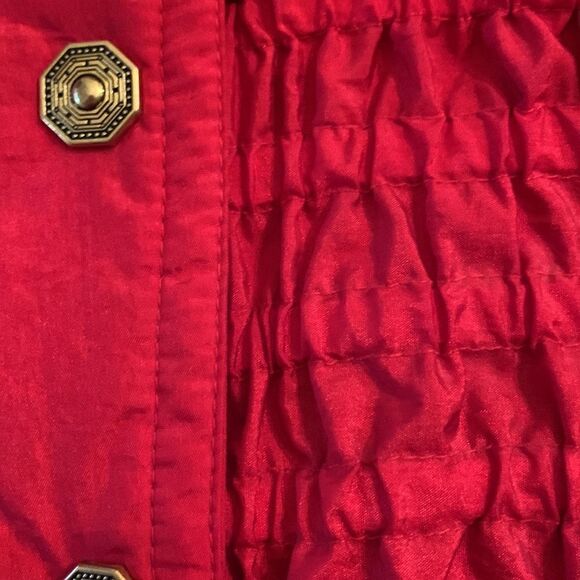 Vintage 90’s Fera Ski Jacket Bright Red Gold Button Detail Sz 16 - Picture 11 of 15